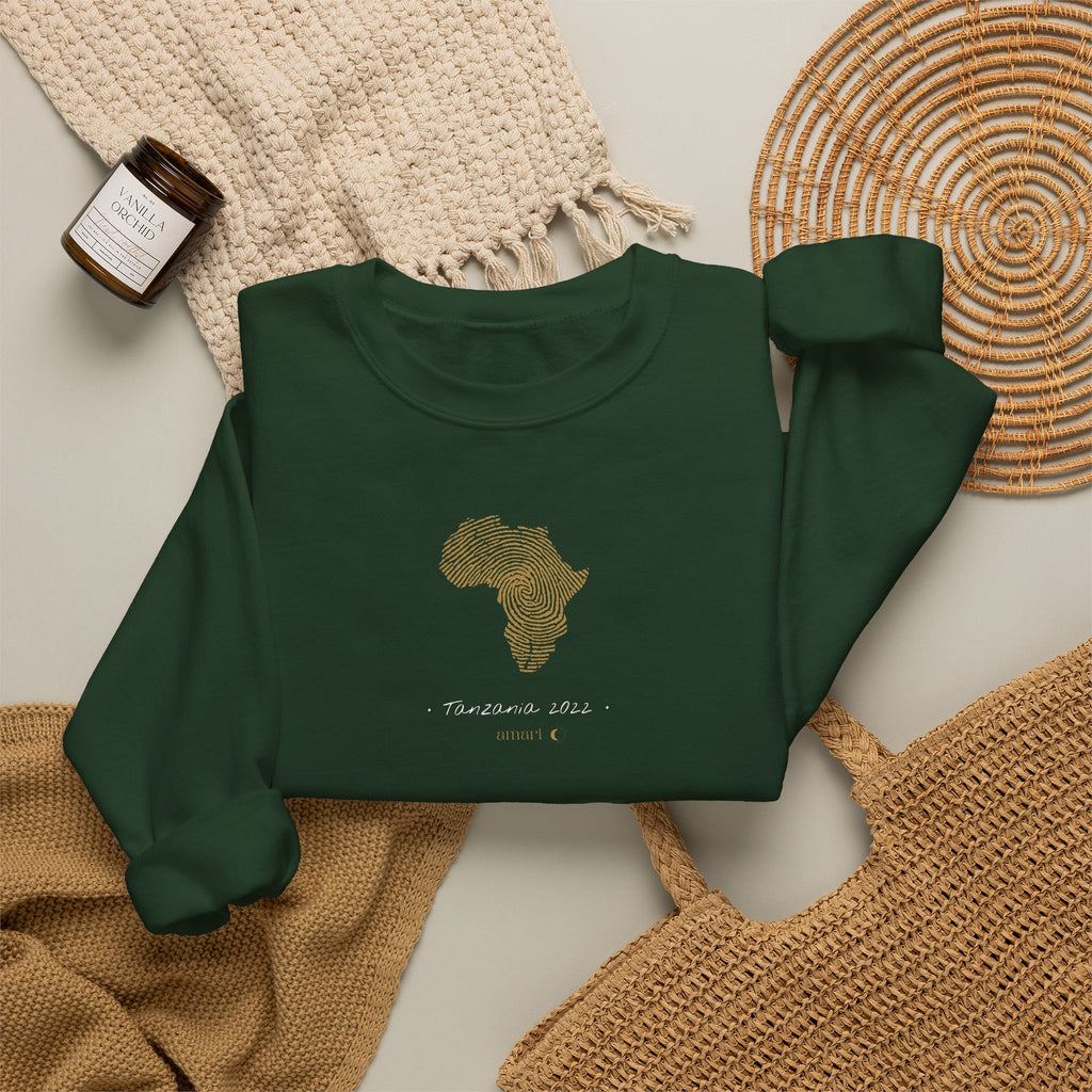 YOUR Africa | Personalized African Fingerprint Map Sweatshirt | Unisex Streetwear | amari
